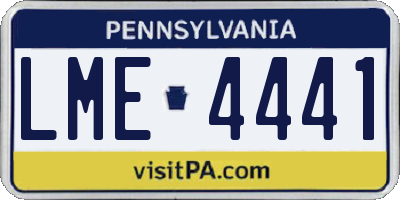 PA license plate LME4441