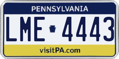 PA license plate LME4443