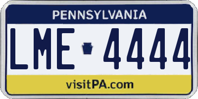 PA license plate LME4444