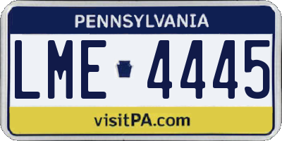 PA license plate LME4445