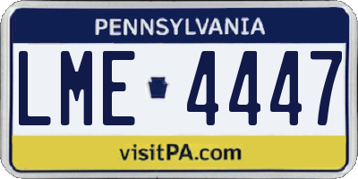 PA license plate LME4447