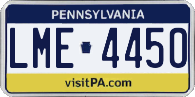 PA license plate LME4450