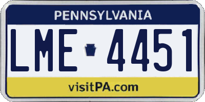PA license plate LME4451