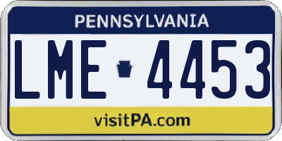 PA license plate LME4453