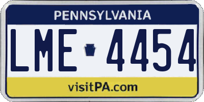 PA license plate LME4454