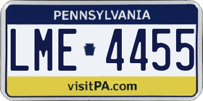 PA license plate LME4455