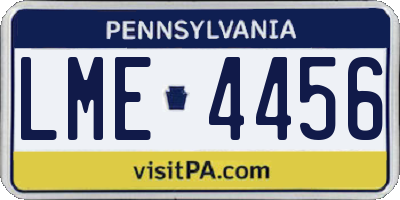 PA license plate LME4456