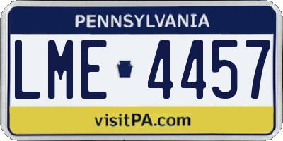 PA license plate LME4457