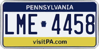 PA license plate LME4458