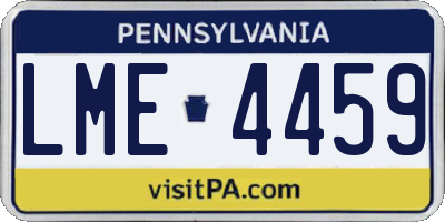 PA license plate LME4459