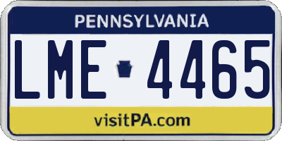PA license plate LME4465