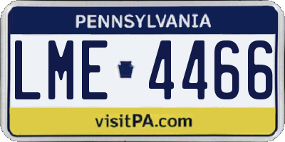 PA license plate LME4466