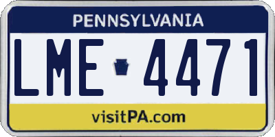 PA license plate LME4471