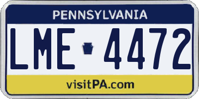 PA license plate LME4472