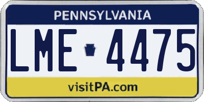 PA license plate LME4475