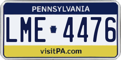 PA license plate LME4476
