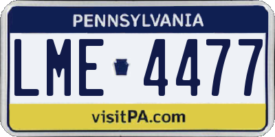 PA license plate LME4477