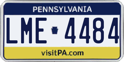 PA license plate LME4484