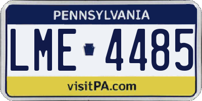 PA license plate LME4485