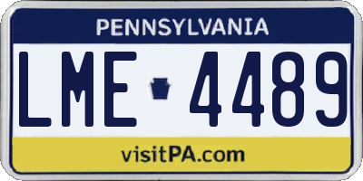 PA license plate LME4489