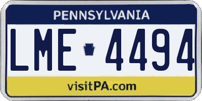 PA license plate LME4494