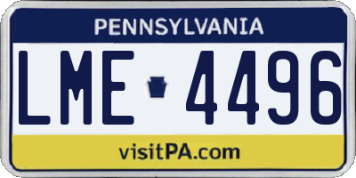 PA license plate LME4496