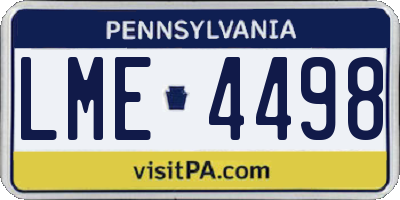 PA license plate LME4498
