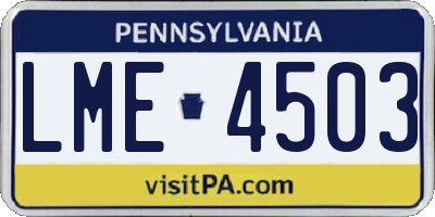PA license plate LME4503