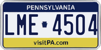 PA license plate LME4504