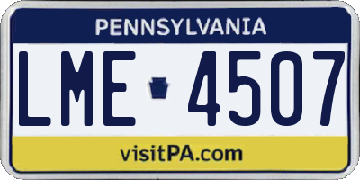 PA license plate LME4507