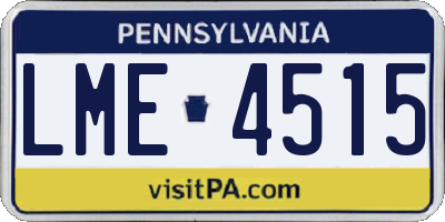 PA license plate LME4515