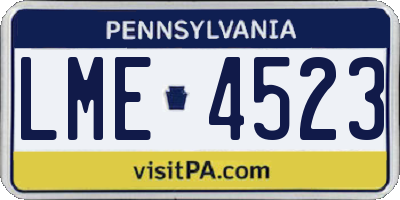 PA license plate LME4523
