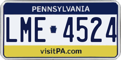 PA license plate LME4524