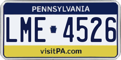 PA license plate LME4526