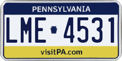 PA license plate LME4531