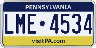 PA license plate LME4534