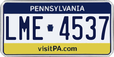 PA license plate LME4537