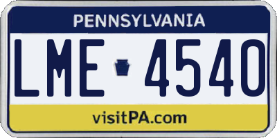 PA license plate LME4540