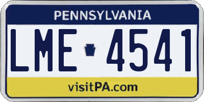 PA license plate LME4541