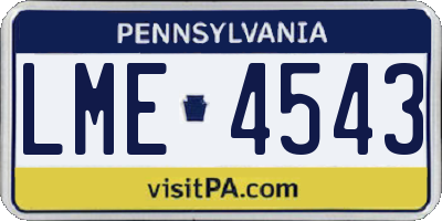 PA license plate LME4543