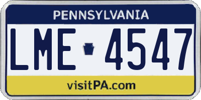 PA license plate LME4547