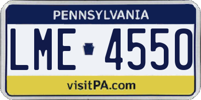 PA license plate LME4550
