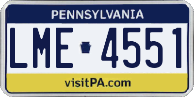 PA license plate LME4551