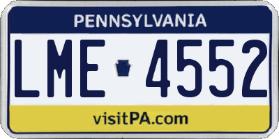 PA license plate LME4552