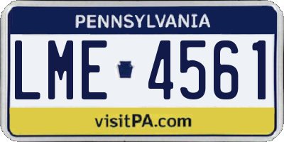PA license plate LME4561