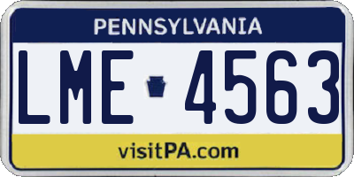 PA license plate LME4563