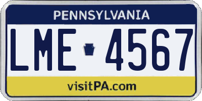 PA license plate LME4567
