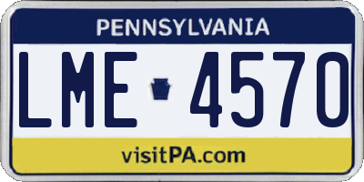 PA license plate LME4570