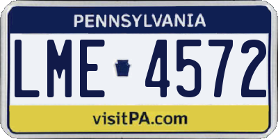 PA license plate LME4572