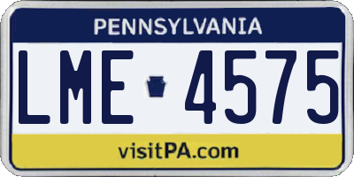 PA license plate LME4575